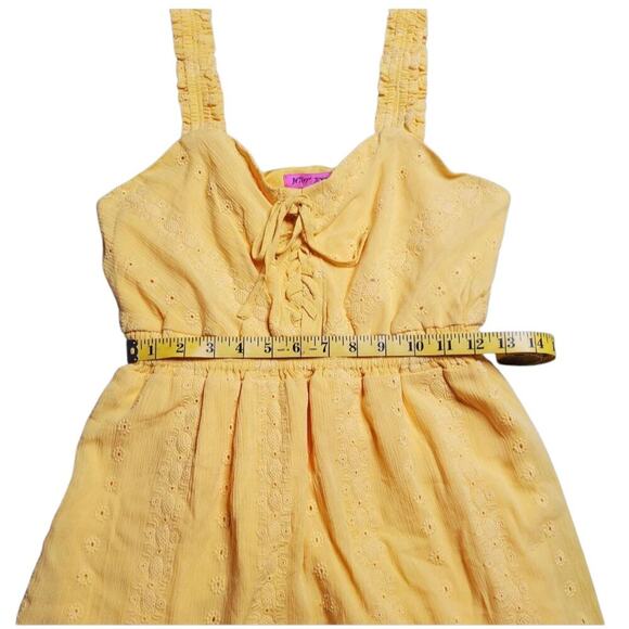 Betsey Johnson Yellow Eyelet Summer Dress Size: M - Picture 4 of 10
